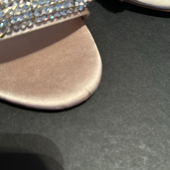 Badgley Mischka JEWEL Ramsay Sandals Ankle Strap Block Heels Champagne Blush NEW - Picture 9 of 15